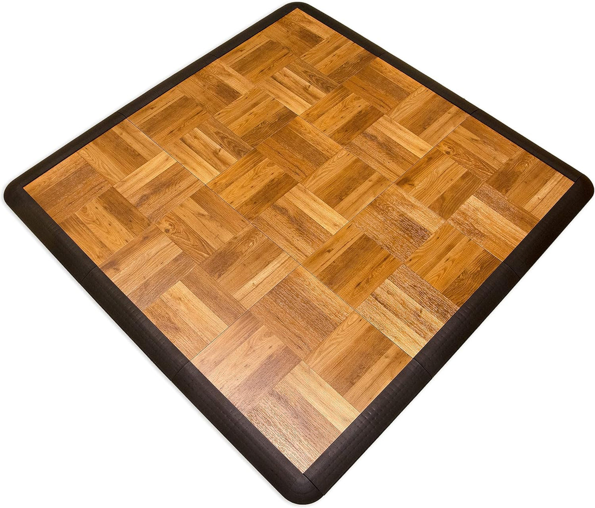 Big Floors 3X3OAKFLOOR Interlocking Lightweight Plastic Modular Dance Floor Kit (3' x 3'), Oak, 21