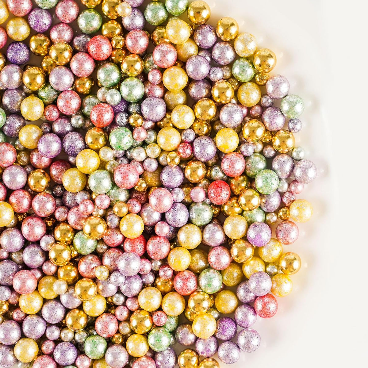 Kasvan Pastel Pearl Sugar sprinkles - Edible Candy Pearls 130g/4.58 Oz, Mix Size Cake Candy