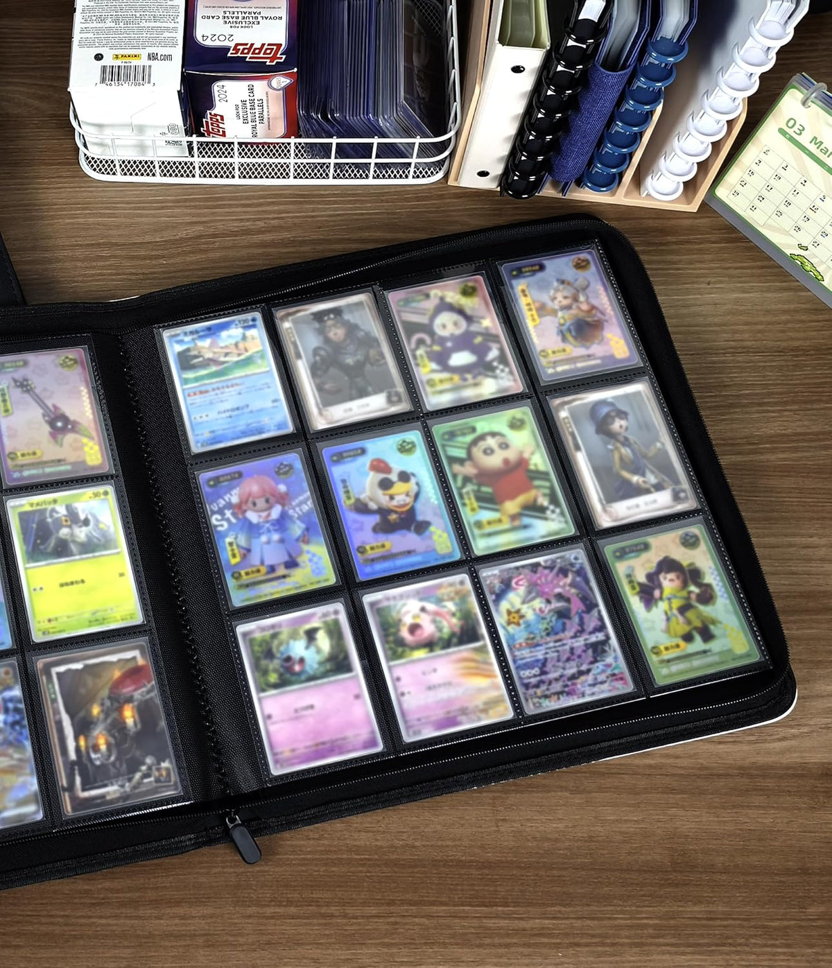 12 Pockets Premium Card Binder 480 Cards Trading Card Binders Side Load Card Storage Display
