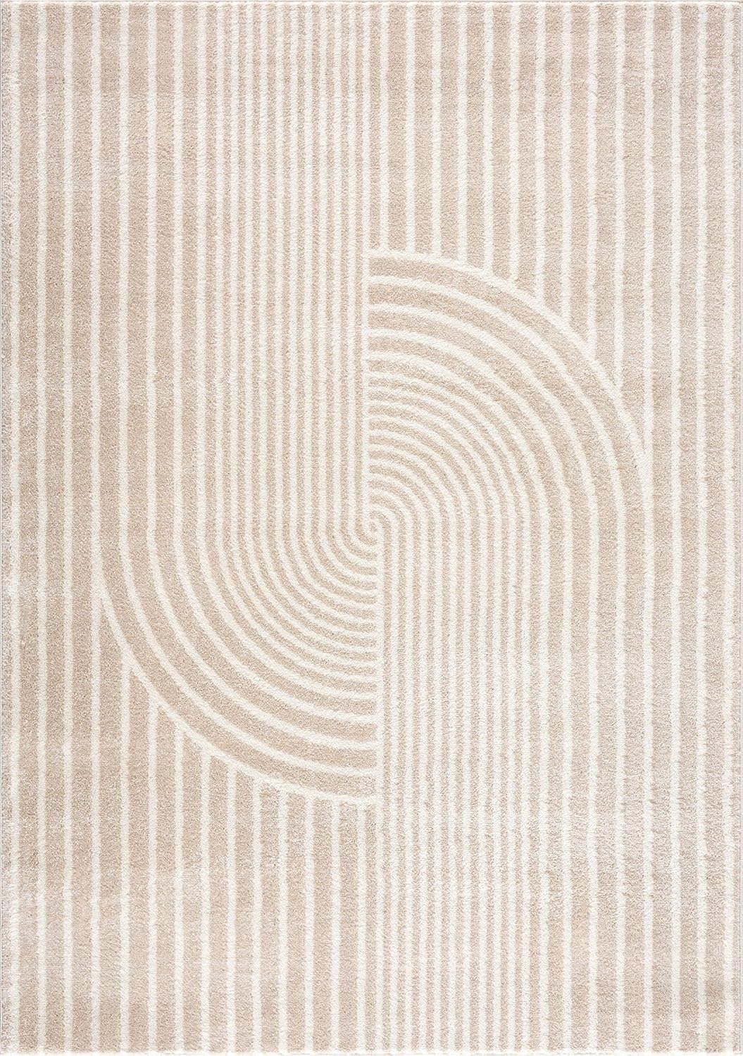 Abani Area Rug for Living Room -Nuevo 4' x 6' Beige Arch Pattern Area Rug, Soft and Durable Living