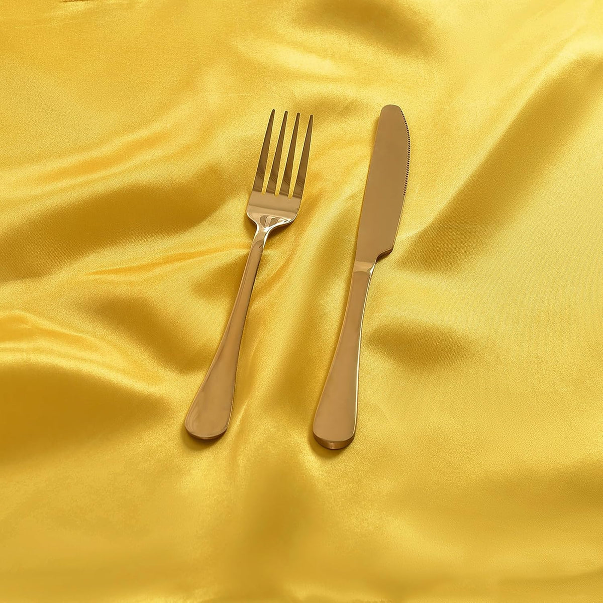 50 Pieces Gold Satin Napkins, 17" x 17" Square Table Napkins, Silky Soft Smooth Washable Napkins