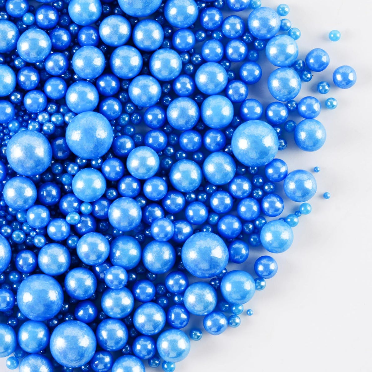 Kasvan Royal Blue Pearl Sugar Sprinkles - Edible Candy Pearls 130g/4.58 Oz, Mix Size, Baking Cake