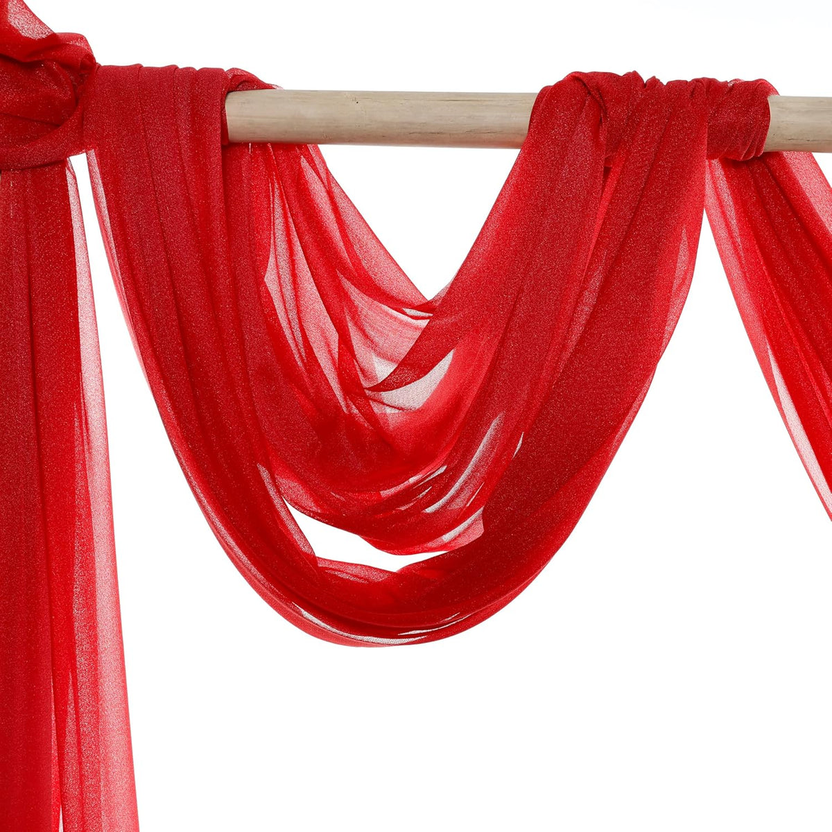 VDS Pack of 3 Panel (30 Inch X 20 Feet) Wedding Arch Draping Fabric Sheer Chiffon Fabric Drapery