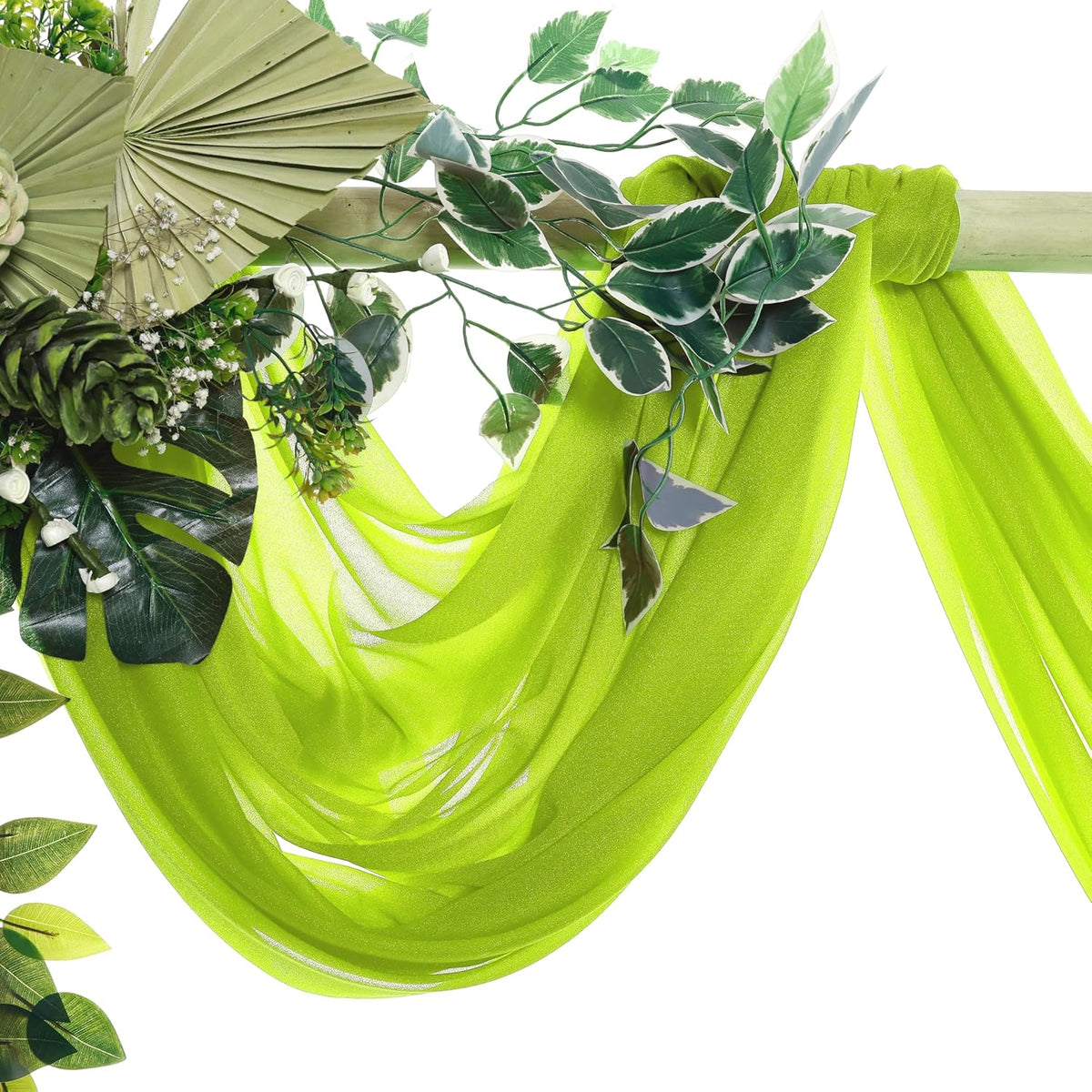 VDS Pack of 1 Panel (30 Inch X 50 Feet) Wedding Arch Draping Fabric Sheer Chiffon Fabric Drapery