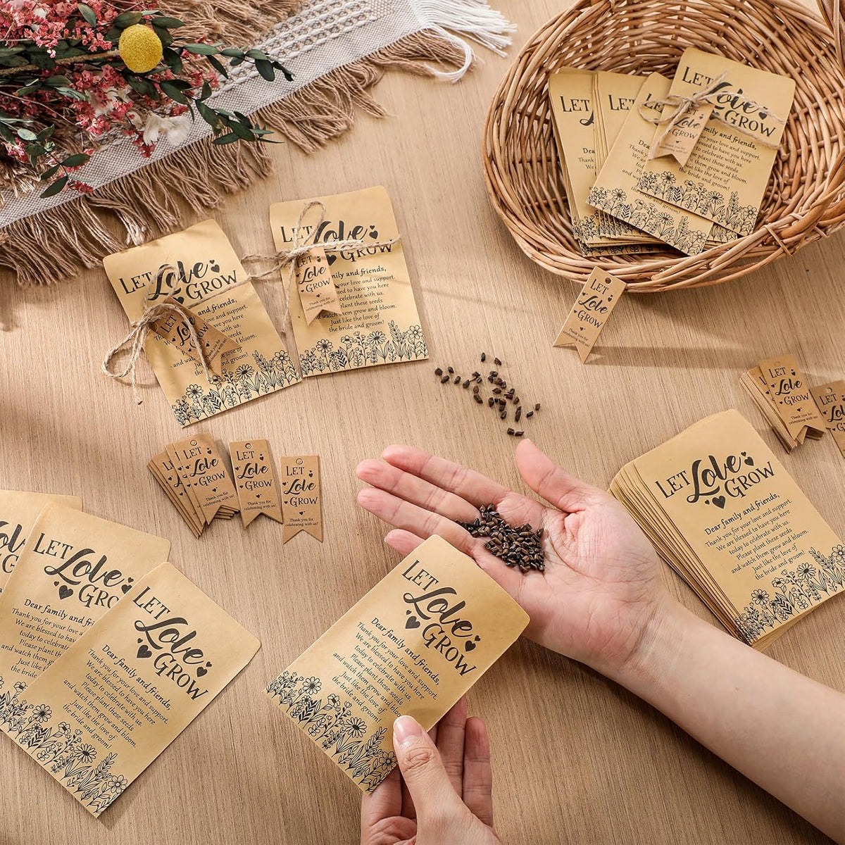 200 Sets Let Love Grow Wedding Favors for Guests Wedding Thank You Gifts Bulk Include Flower Seed