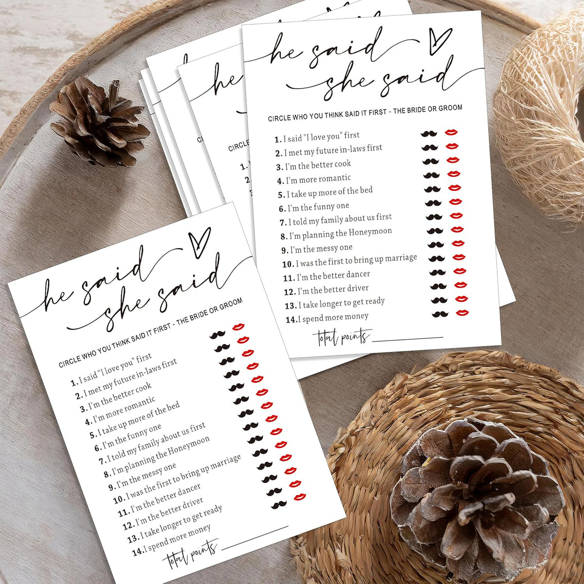 Fun Bridal Shower Games Set 25 Weddin Games Cards He Said She Said with Fun Bride and Groom Trivia