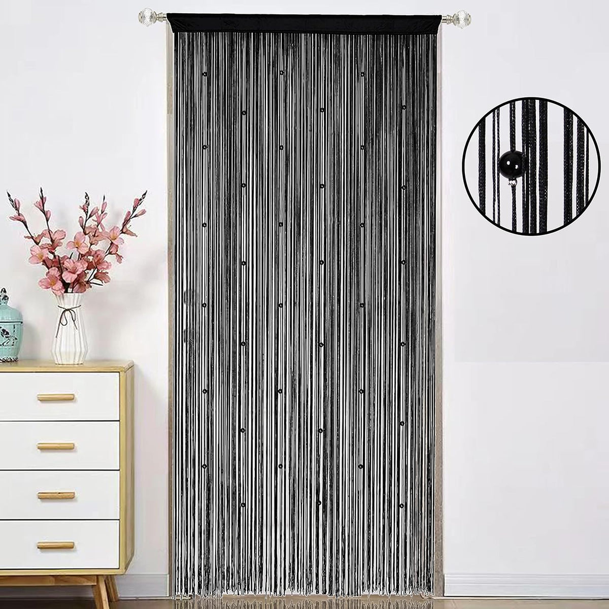 Beaded Curtain Beads Door String Curtains Ideal for Living Room Decor Wall Hanging Fringe Doorway