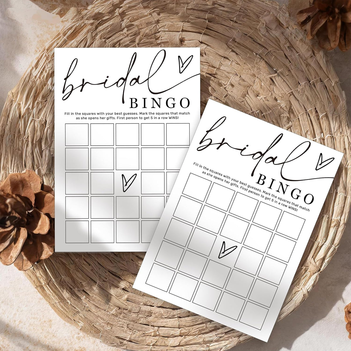 Fun Bridal Shower Bingo Games Set with Blank Squares to Wedding Guest Book idea Bride’s Gifts, Fun