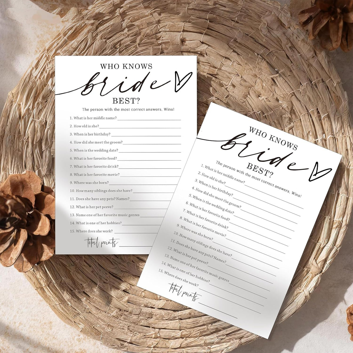 Fun Wedding Shower Games Cards Who Knows The Bride Best Engagement Party Wedding Game Bridal Shower