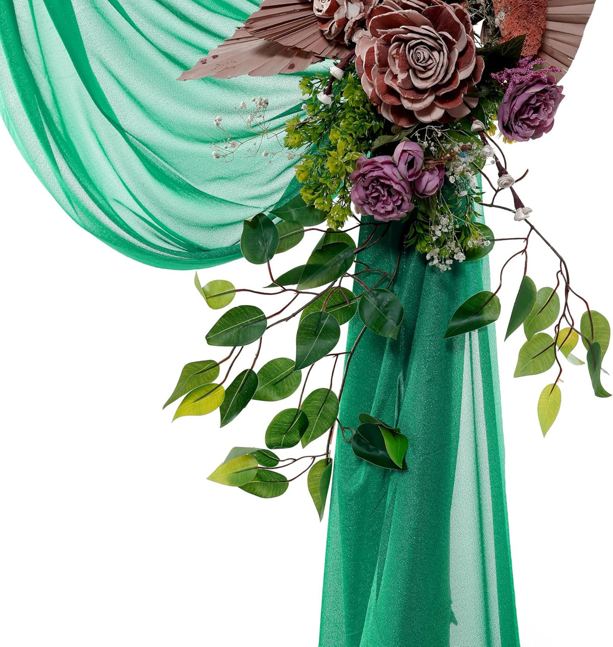 VDS Pack of 2 Panel (30 Inch X 30 Feet) Wedding Arch Draping Fabric Sheer Chiffon Fabric Drapery