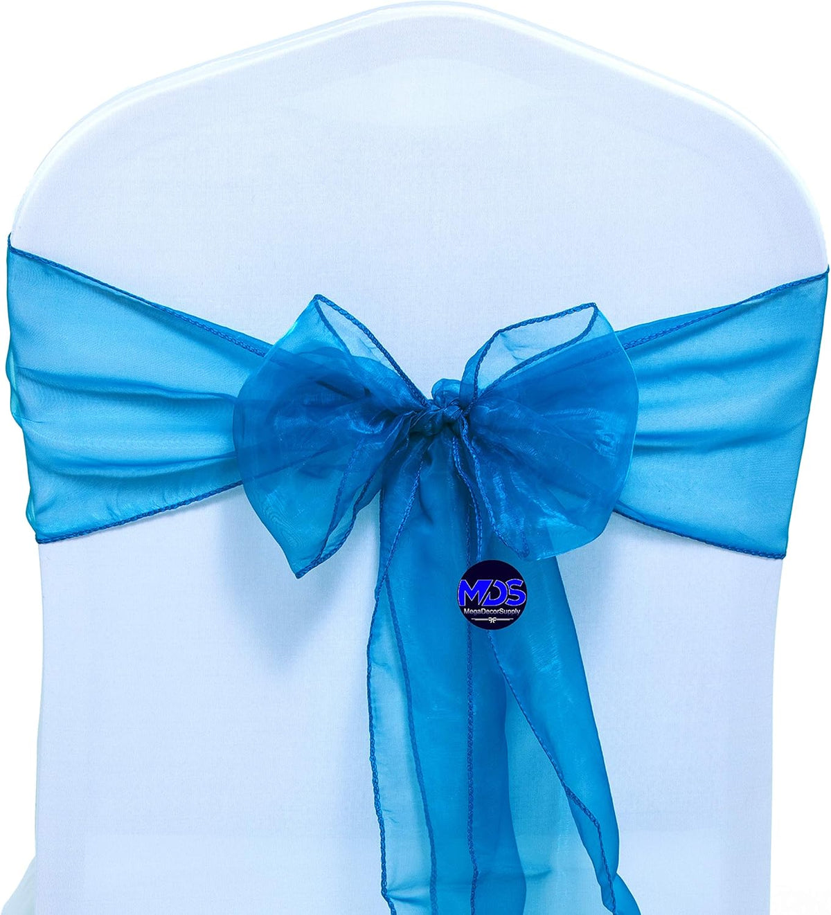 MDS Pack of 10 PCS Organza Chair Sashes Wider Dining Chair Bows Ribbon Tie Back for Wedding Party