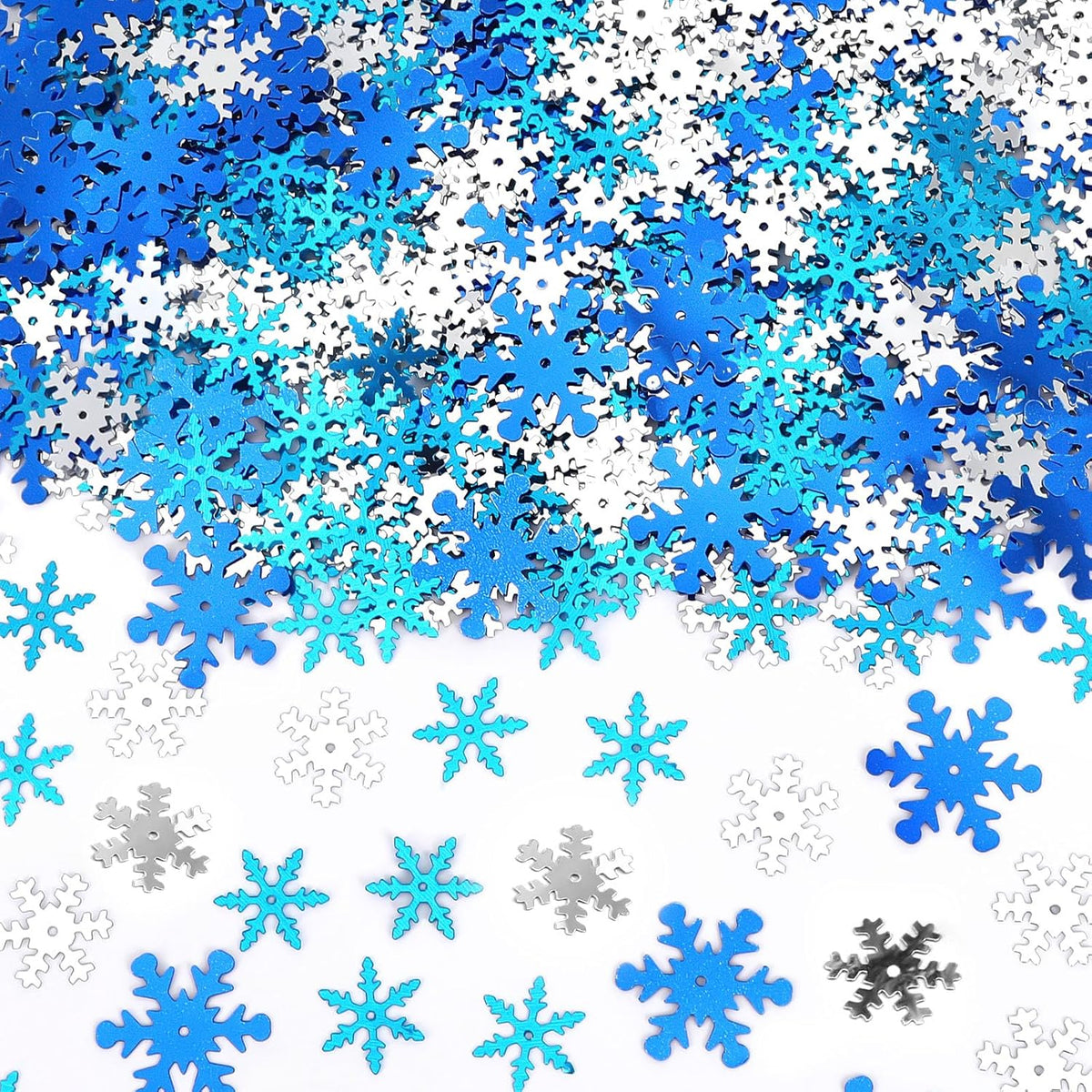MARFOREVER Snowflake Glitter Confetti Decorations, Christmas Snowflake Metallic Foil Confetti