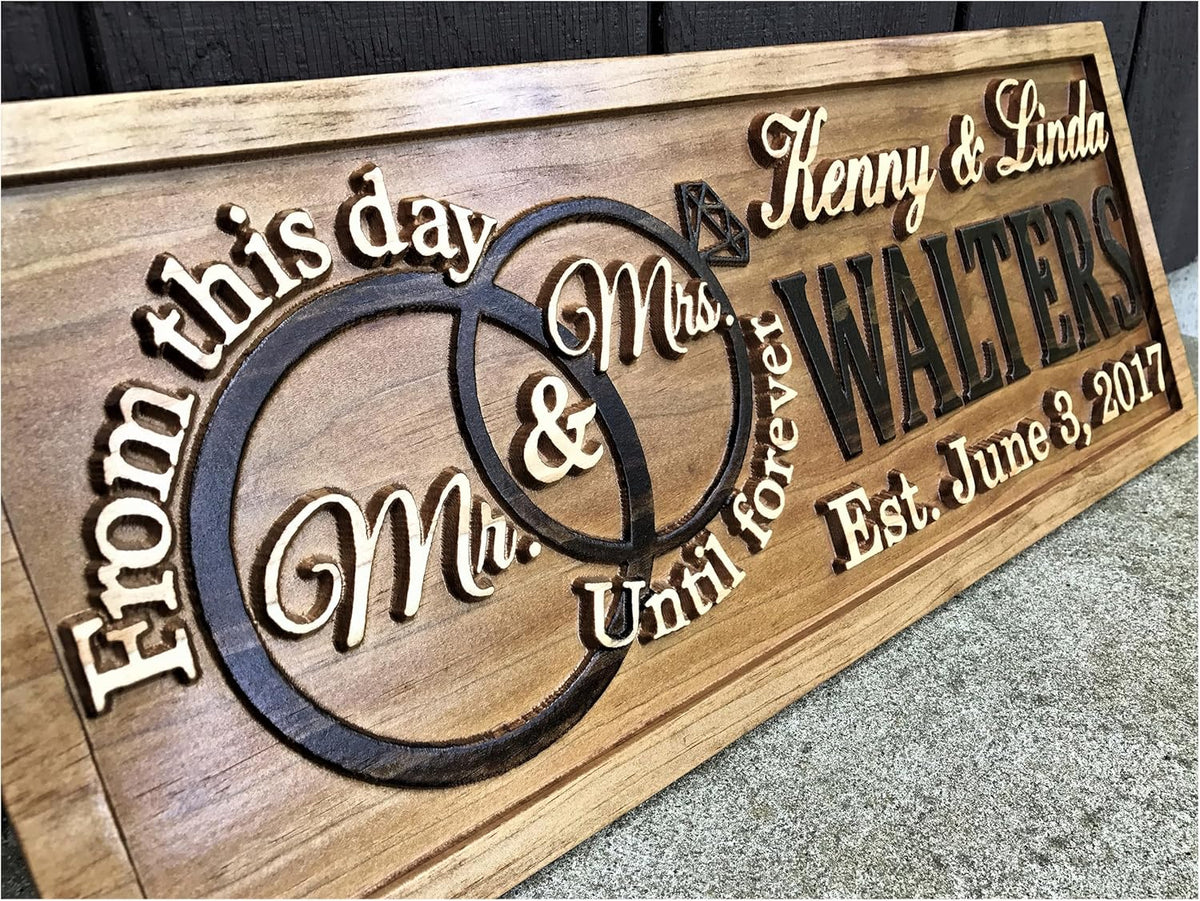 Mr and Mrs Sign | Wood Wedding Gift | Wooden Bridal Shower Gift | Custom Engagement Sign |