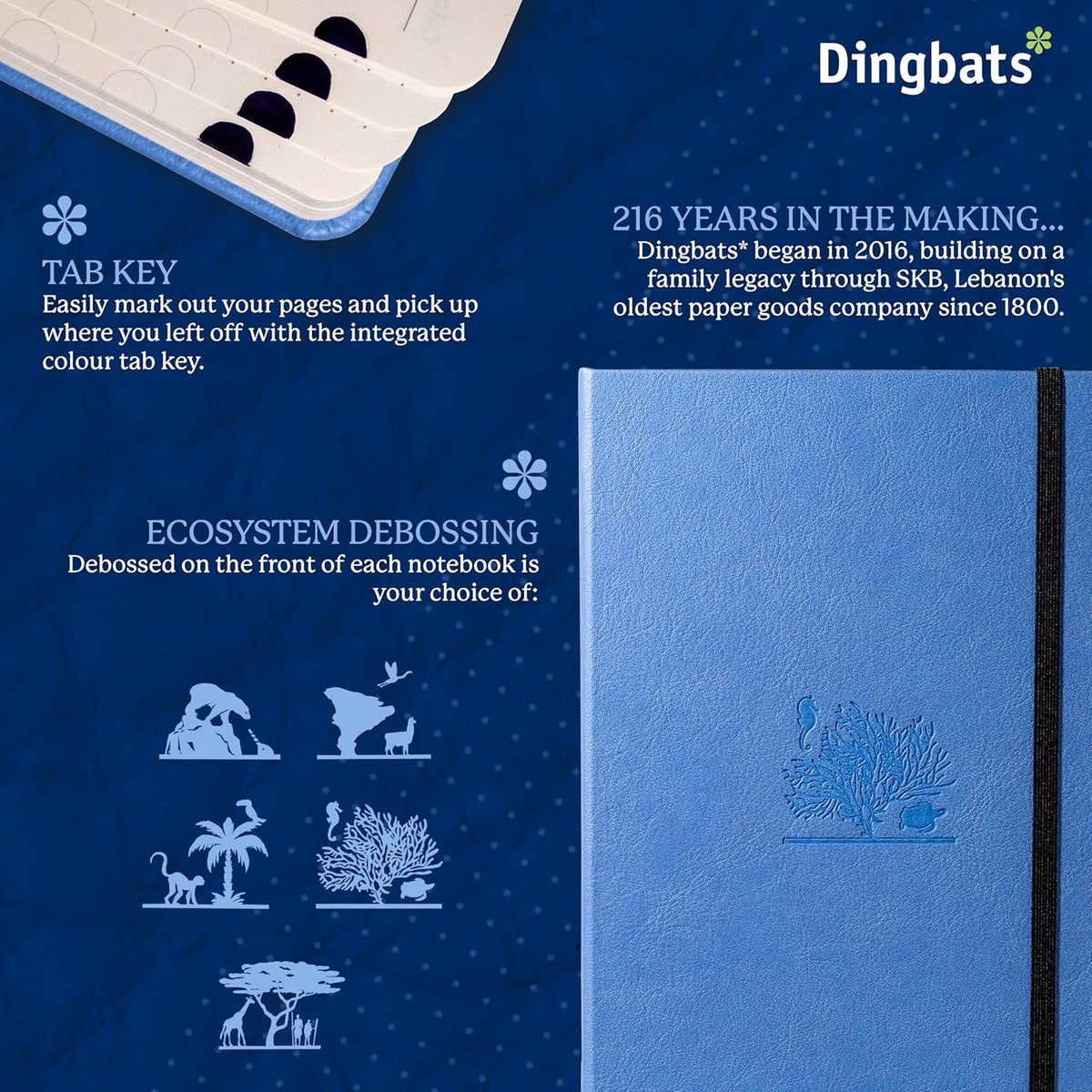 Dingbats* Earth Dotted Writing Journal Notebook A5 - Vegan Leather Hardcover - Ideal for Work