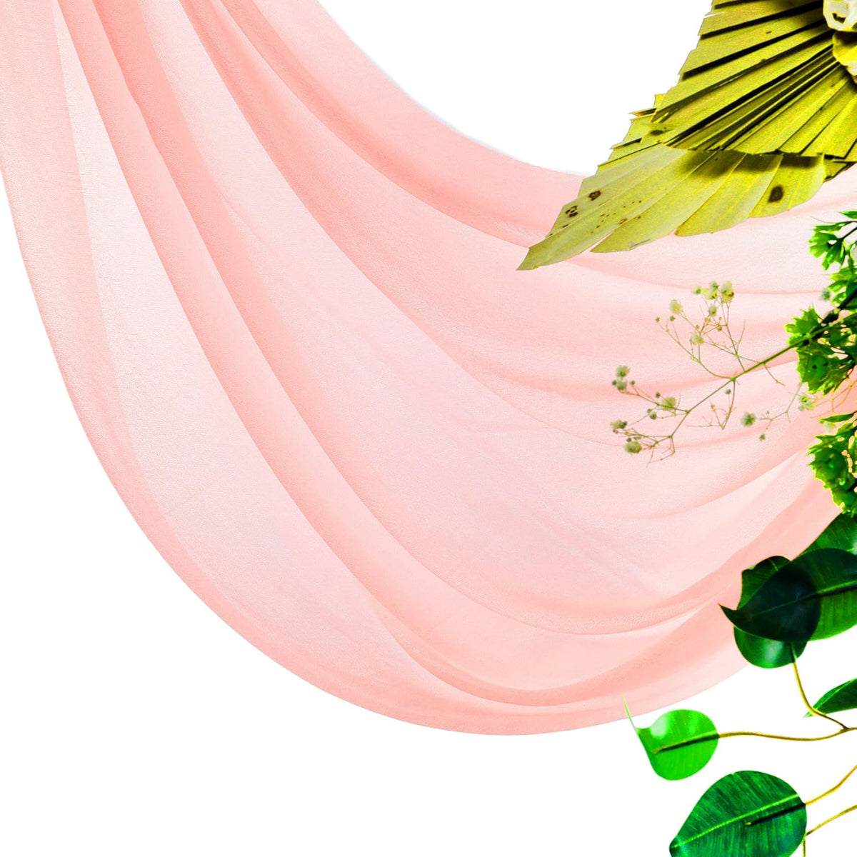 VDS Pack of 1 Panel (30 Inch X 40 Feet) Wedding Arch Draping Fabric Sheer Chiffon Fabric Drapery