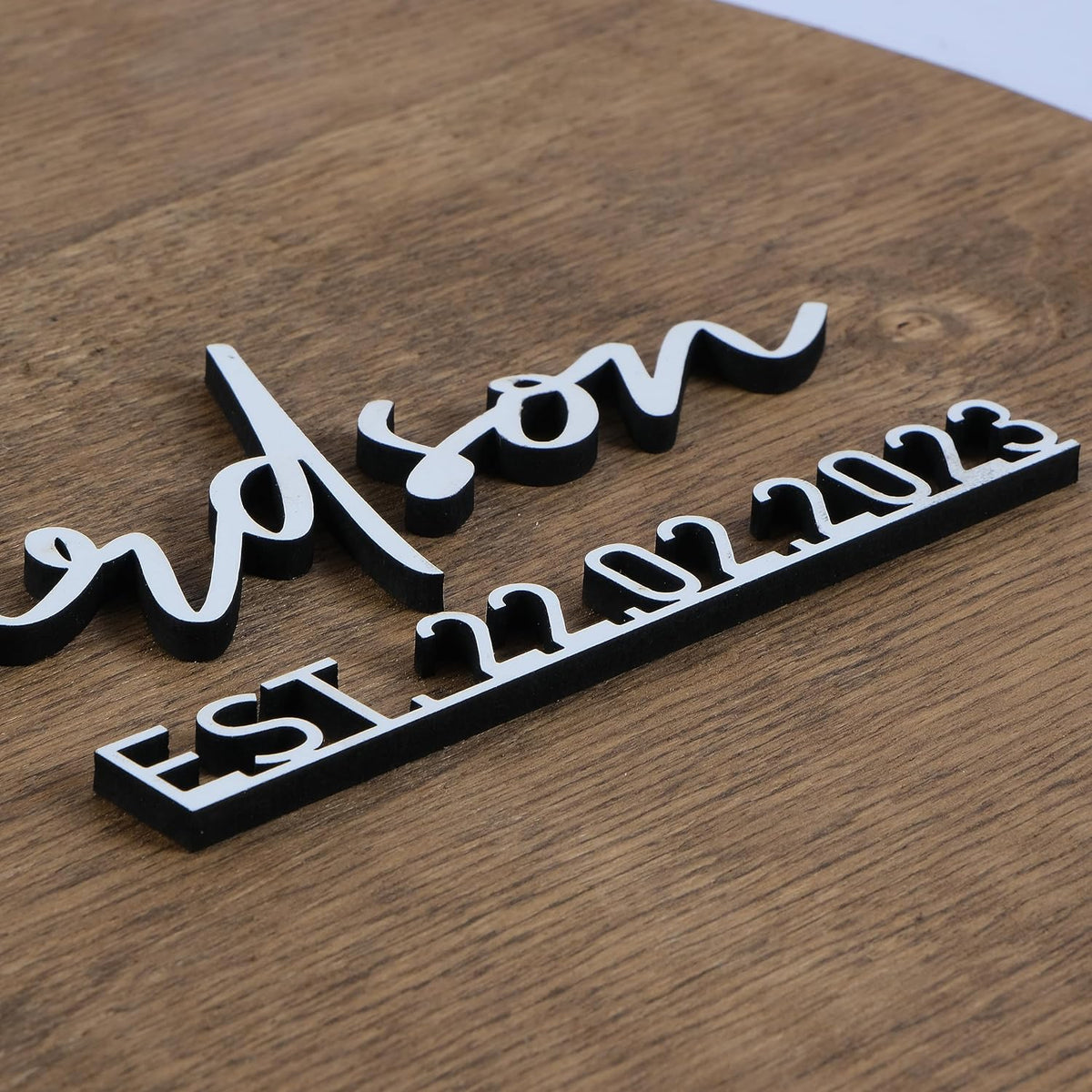 Wedding Guestbook Sign for Couple - Personalized Round Wooden Sign with Initial Letter, Rustic