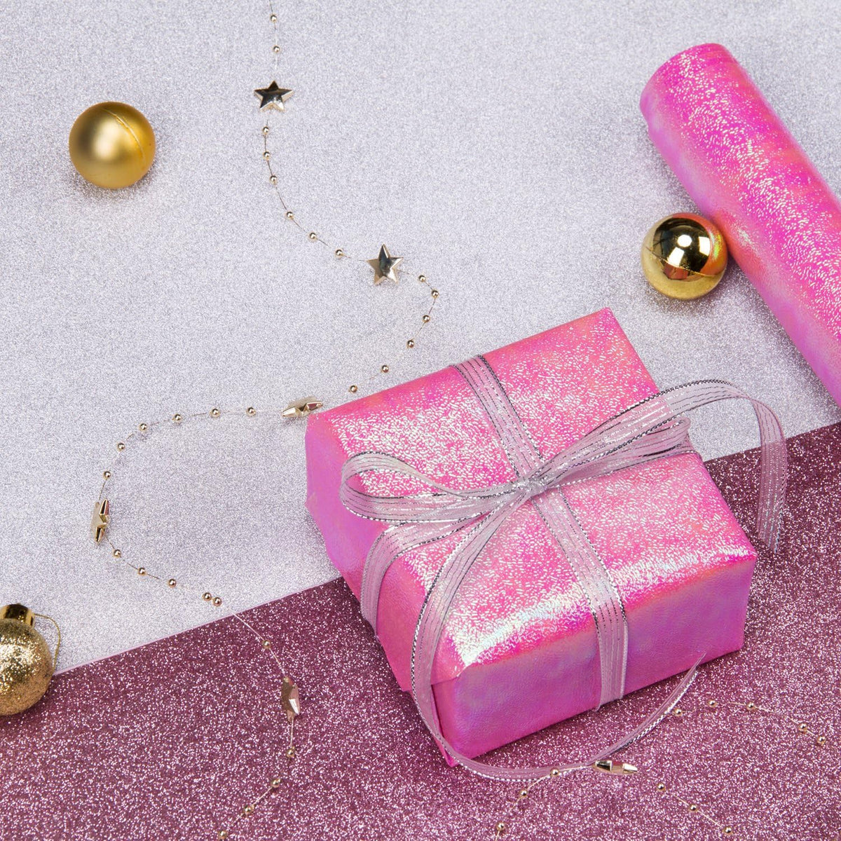 WRAPAHOLIC Wrapping Paper Roll - Pink/White/Purple Rainbow Color for Birthday, Wedding, Mother's
