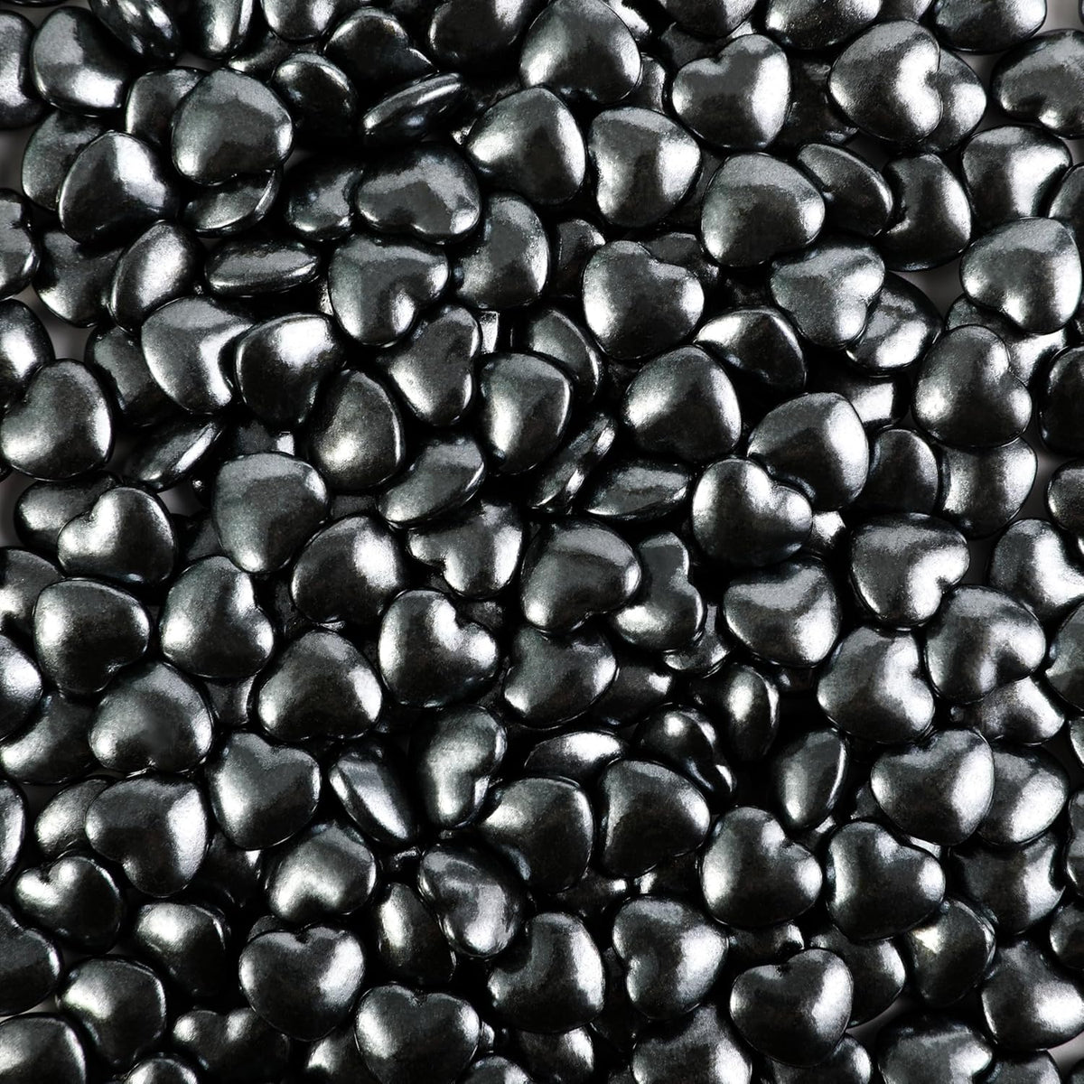 Kasvan Black Heart Shapes Sprinkles - Edible Candy Pearls 130g/4.58 Oz, Mix Size, Baking Cake
