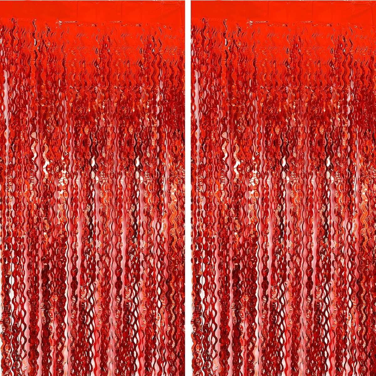 Red Door Streamers Party Backdrop Foil Curtains, Ruby Wall Decor, Carnival Decorations, Casino