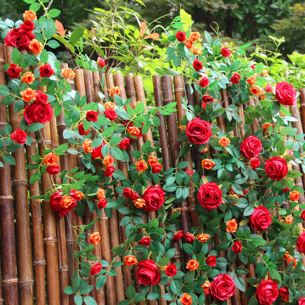 6FT Pink Flower Garland Artificial Rose Vines Hanging Floral Garland for Home Decor Wall Trellis