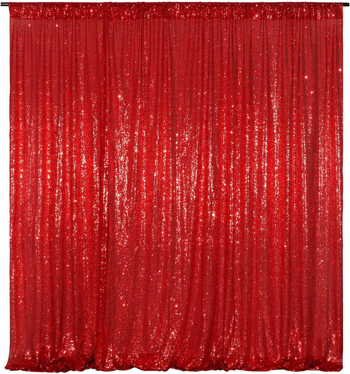 Poise3EHome Red Sequin Backdrop, 10Ft x 10Ft Glitter Photography Background Curtains for Party