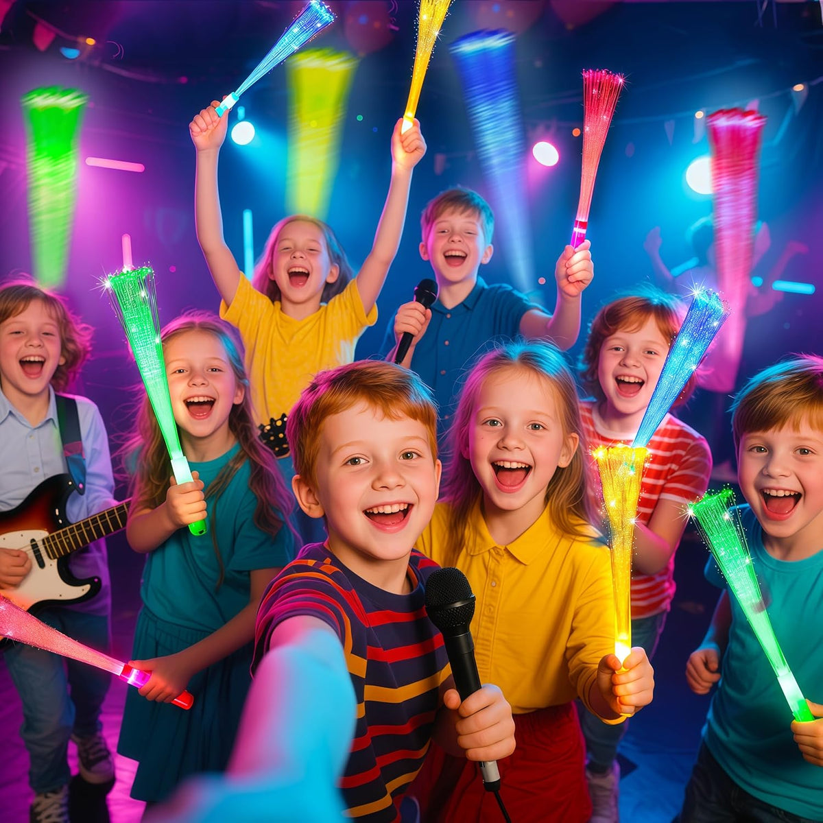 OceanWings Glow Fiber Optic Wands,Halloween Glow Sticks Bulk Party Pack,Glow in the dark Party