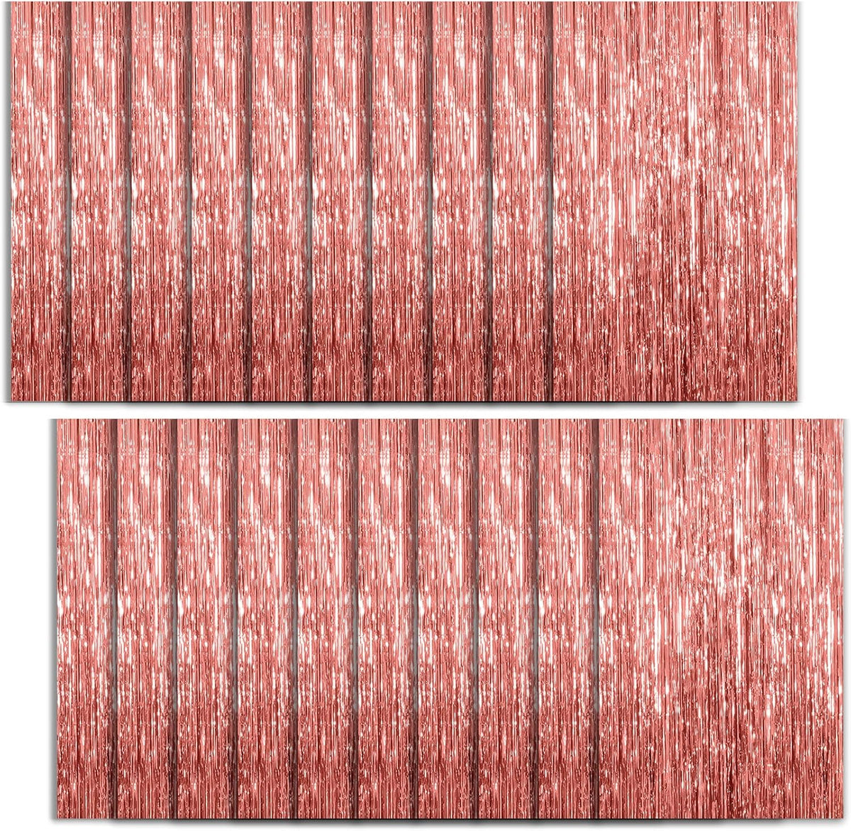 20 Pack Foil Curtain Backdrop Rose Gold Metallic Tinsel Foil Fringe Curtains Photo Booth Props for