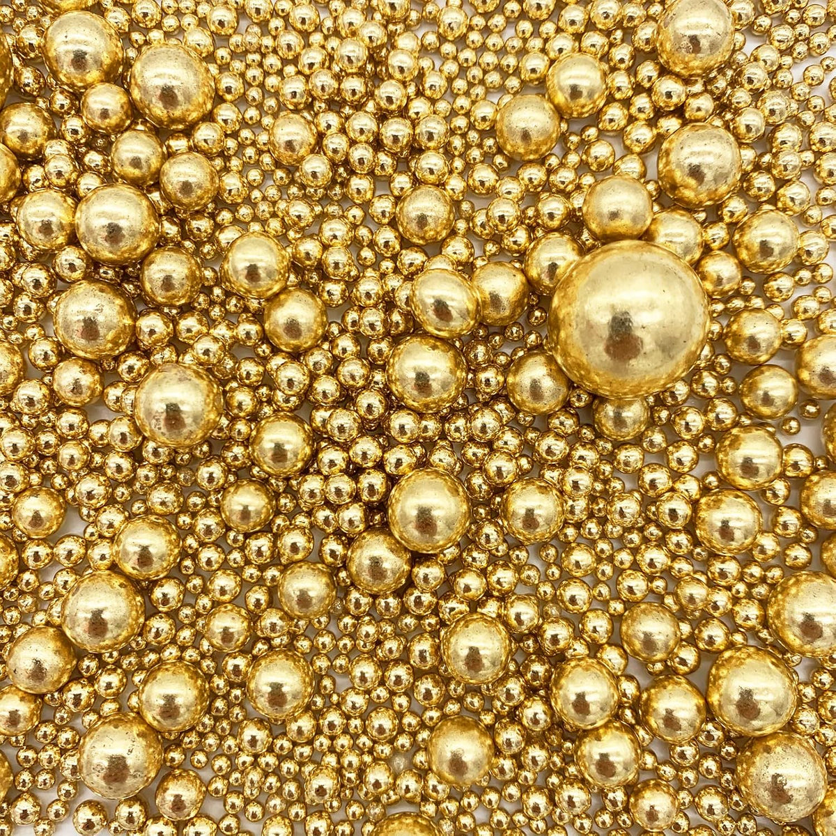 Weraru Edible Bright Gold Pearl Sugar Sprinkles Candy Mixing Size Baking Edible Cake Decorations