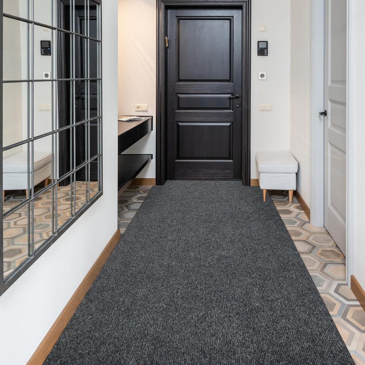 jxgzyy Runner Rugs 3 x 10 ft, Non Slip Entrance Doormat, 0.25” Thickness Indoor Outdoor Carpet