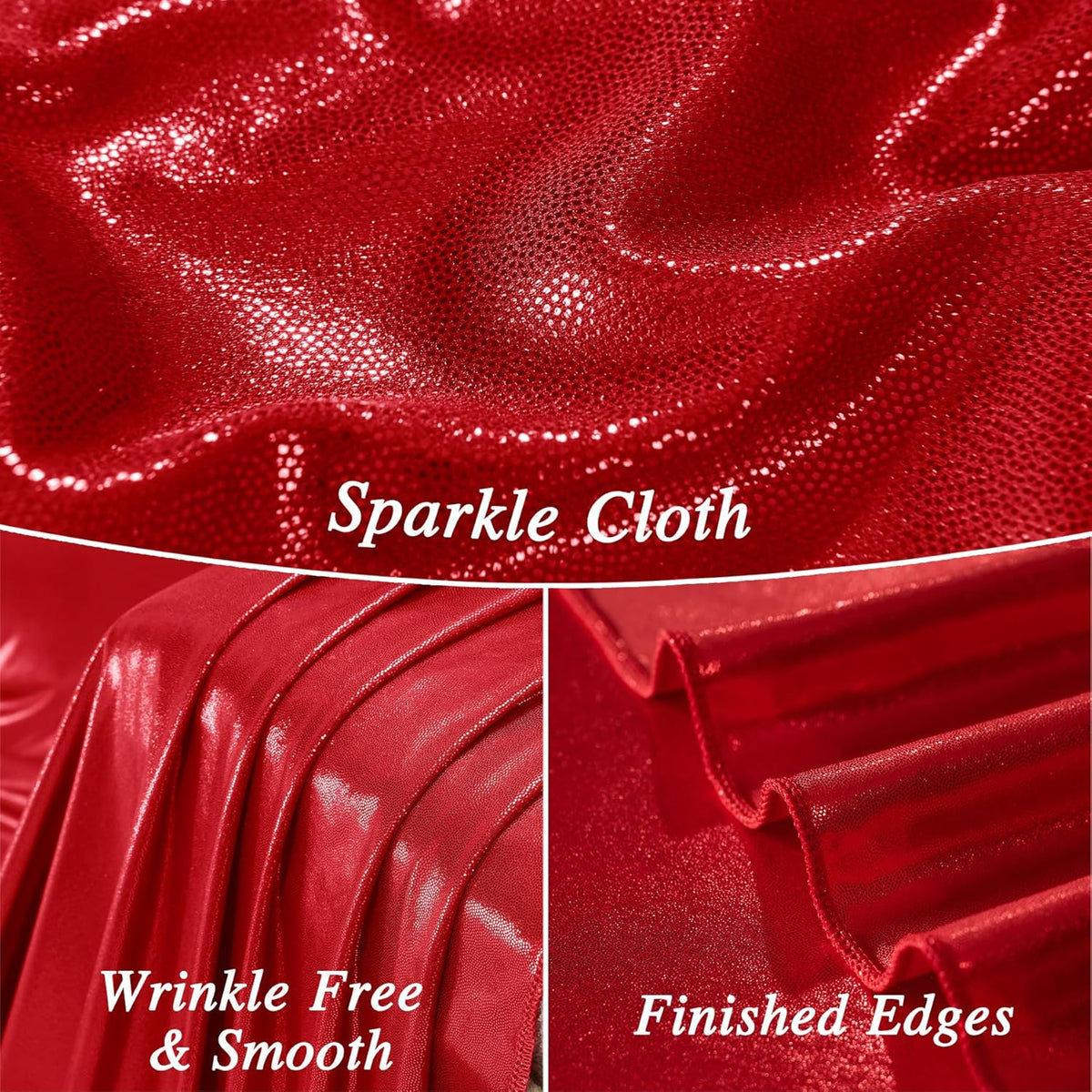 20ftx10ft Red Sequin Backdrop Curtain Panels for Parties, 4 Panels Wrinkle Free Glitter Photo