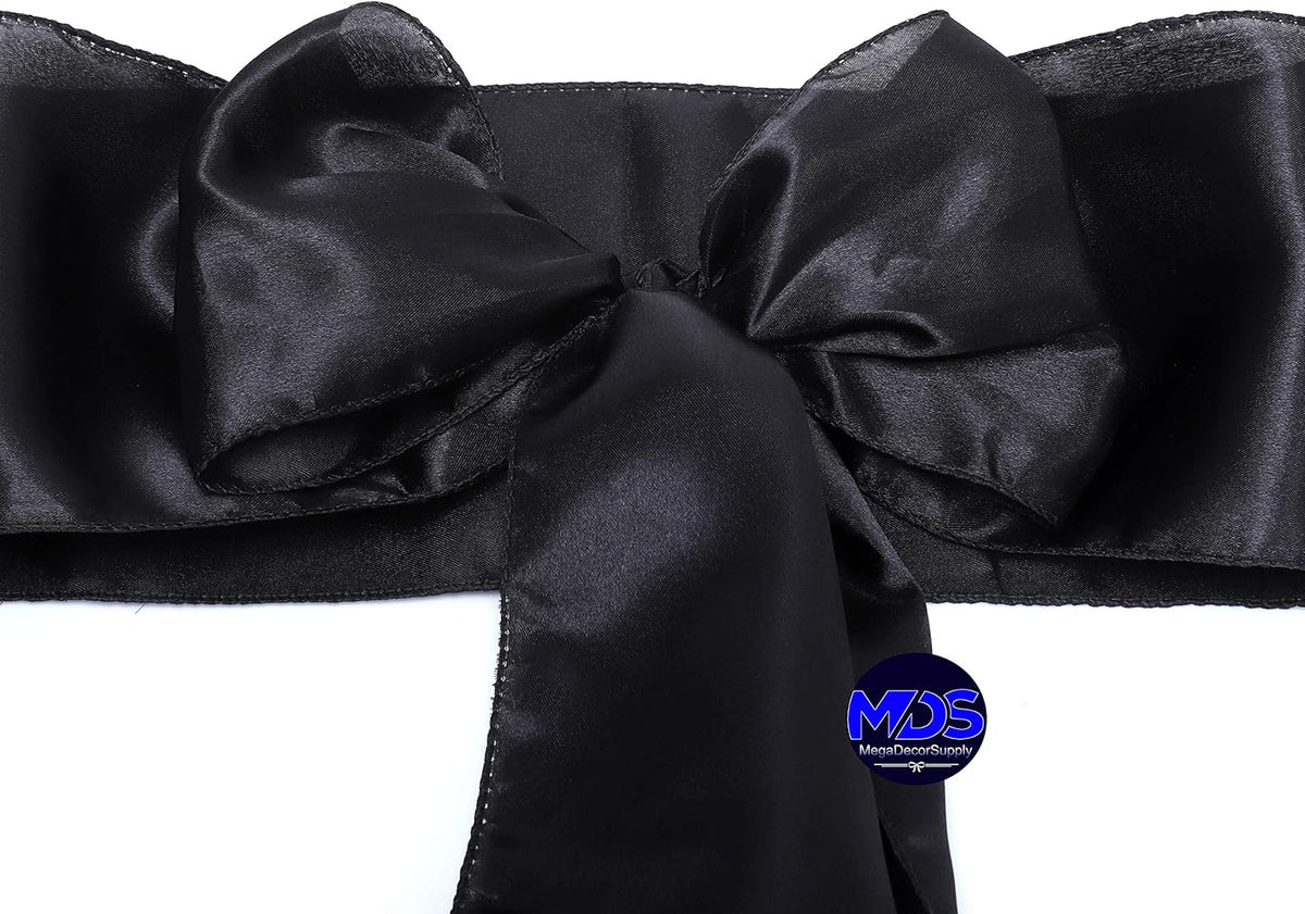 MDS Pack of 75 PCS Satin Chair Sashes Charmeuse Sateen Dining Chair Bows Ribbon Ties Back Sash for