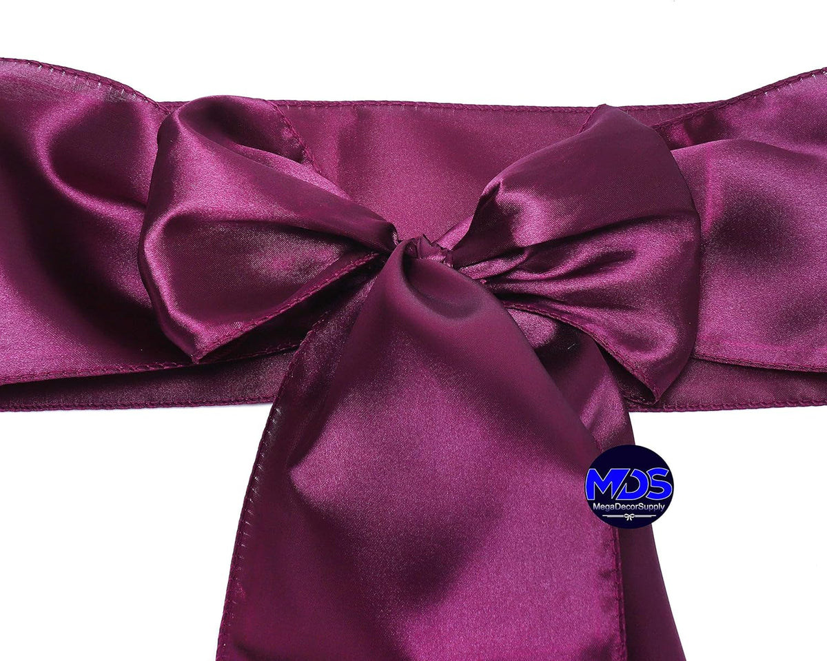 MDS Pack of 75 PCS Satin Chair Sashes Charmeuse Sateen Dining Chair Bows Ribbon Ties Back Sash for