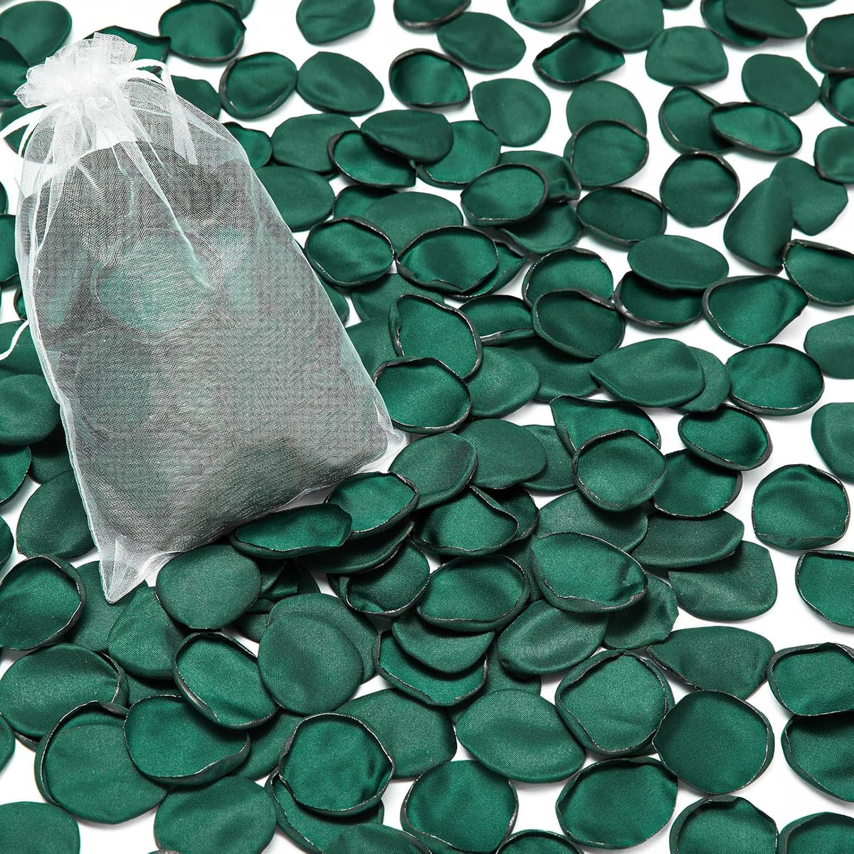Serwalin 300Pcs Silk Rose Petals for Christmas Weddings Proposal Dark Green Flower Petals for