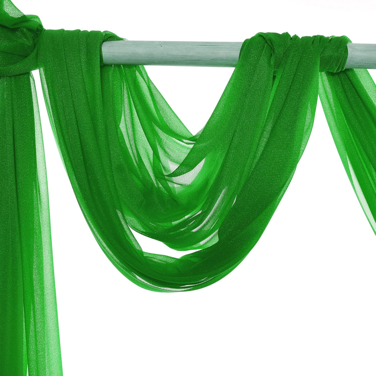 VDS Pack of 2 Panel (30 Inch X 30 Feet) Wedding Arch Draping Fabric Sheer Chiffon Fabric Drapery