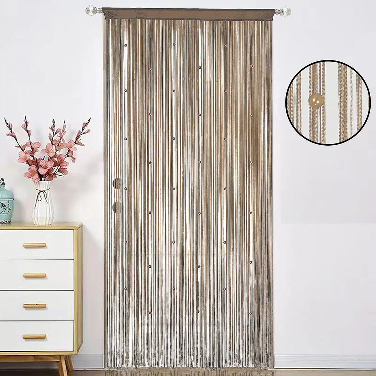 Beaded Doorway Curtain Door Beads Dense String Curtains Fringe Hippie Perfect for Wall Hanging