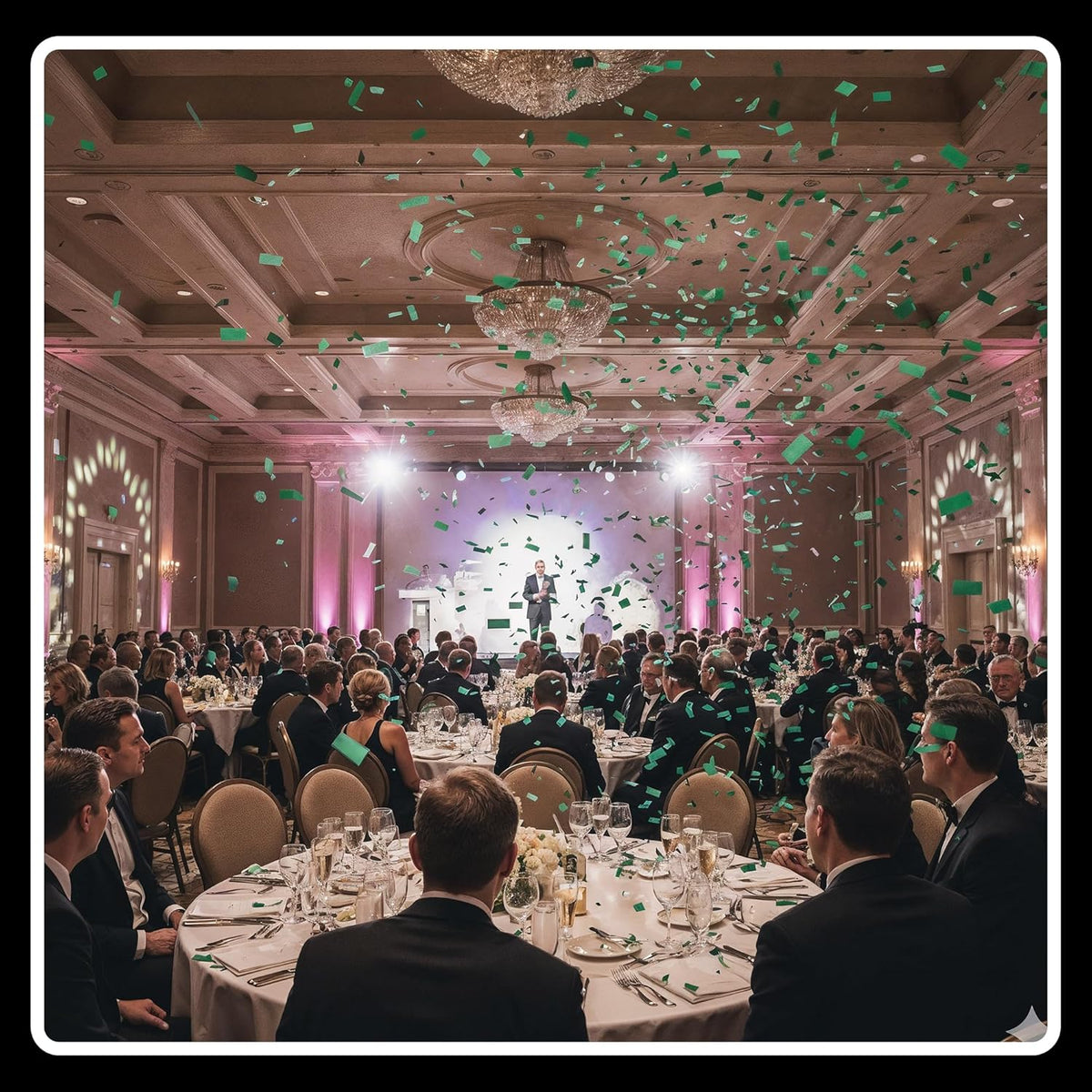 Rectangular Biodegradable Confetti – Dark Green Fluttering Tissue Paper Confetti for Cannon and