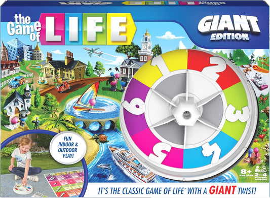 The Game of Life, Giant Edition Family Board Game Indoor/Outdoor Fun Game with Big Oversized