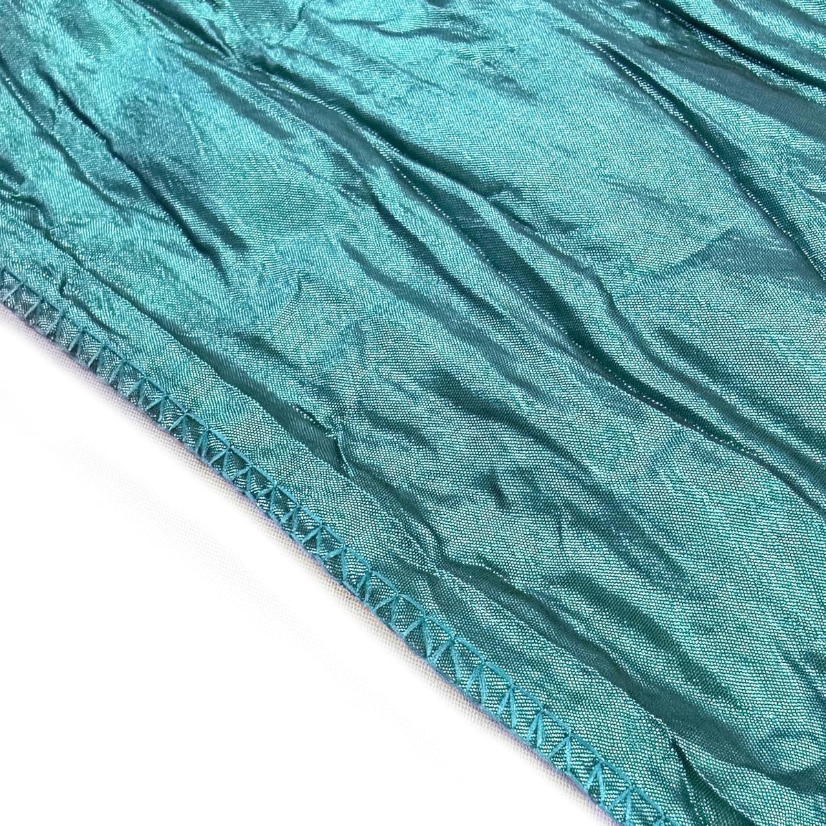 YOUR CHAIR COVERS - 90 x 132 inch Rectangular Crinkle Taffeta Tablecloth - Teal, Rectangle Table