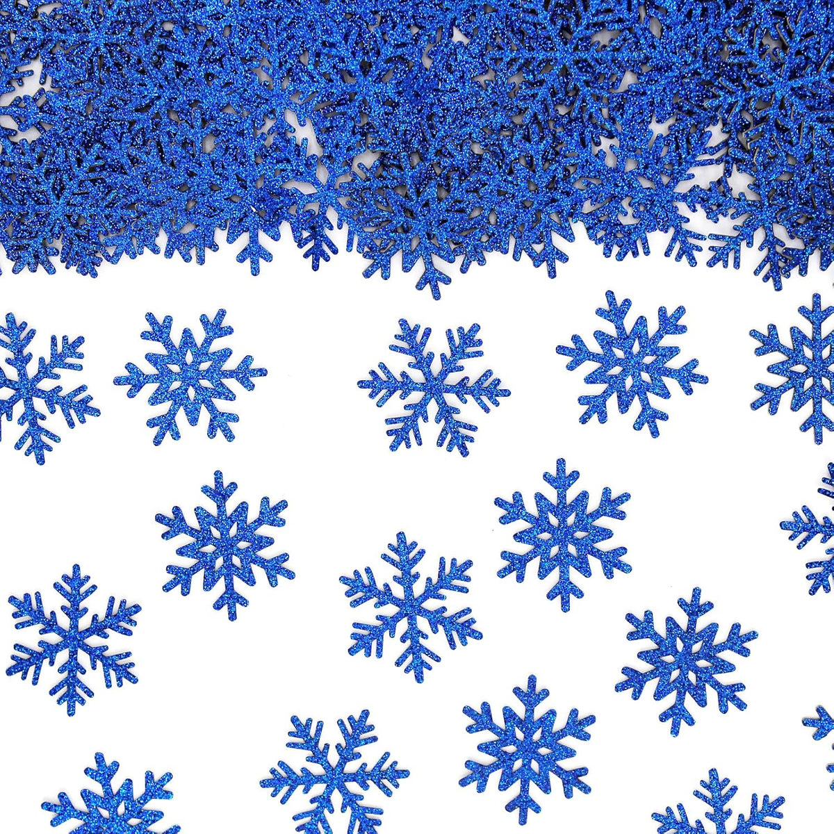 200PC Snowflake Confetti Dark Blue Christmas Confetti Snowflakes Table Scatter For Winter Holiday