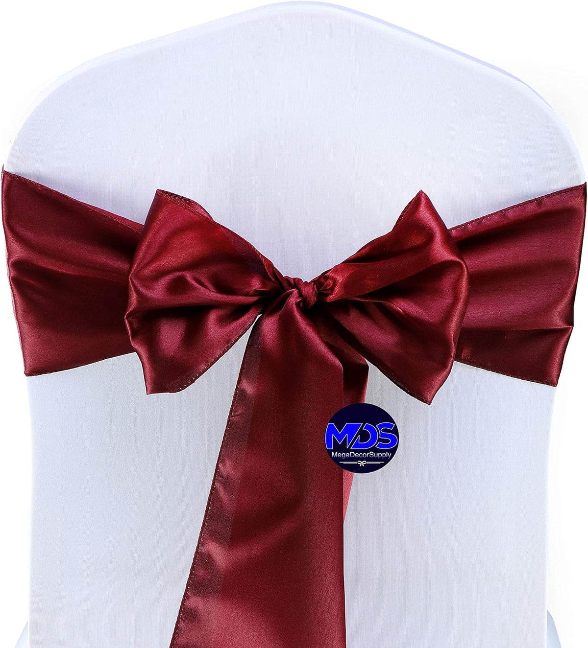 MDS Pack of 125 PCS Satin Chair Sashes Charmeuse Sateen Dining Chair Bows Ribbon Ties Back Sash for