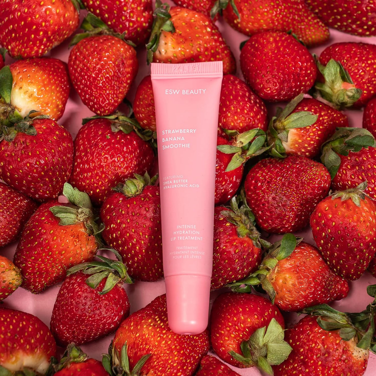 ESW Beauty Strawberry Banana Smoothie Lip Treatment - Soft Pink Nude Tint with Shea Butter