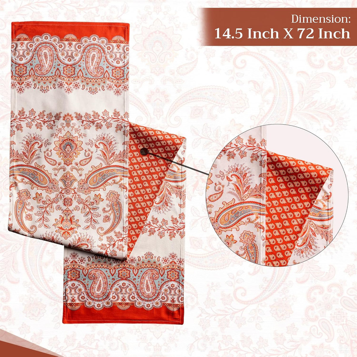 Maison d' Hermine Table Runner 100% Cotton Double Layer Table Runners 72 inches Long Decorative for
