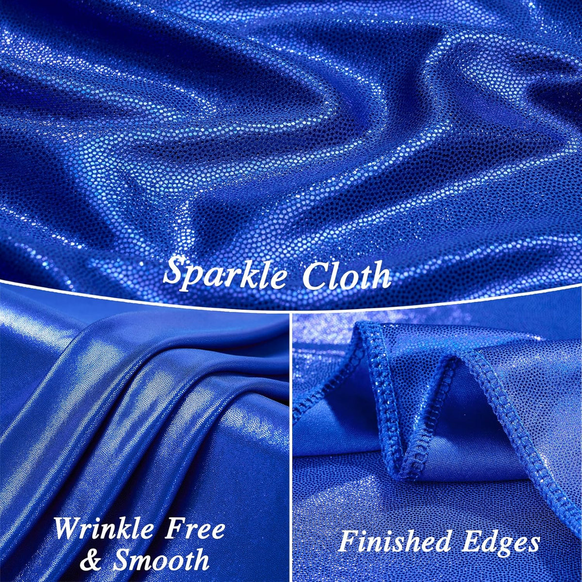 10x10 ft Royal Blue Sequin Backdrop Curtain Panels for Parties, Wrinkle Free Glitter Photo Backdrop