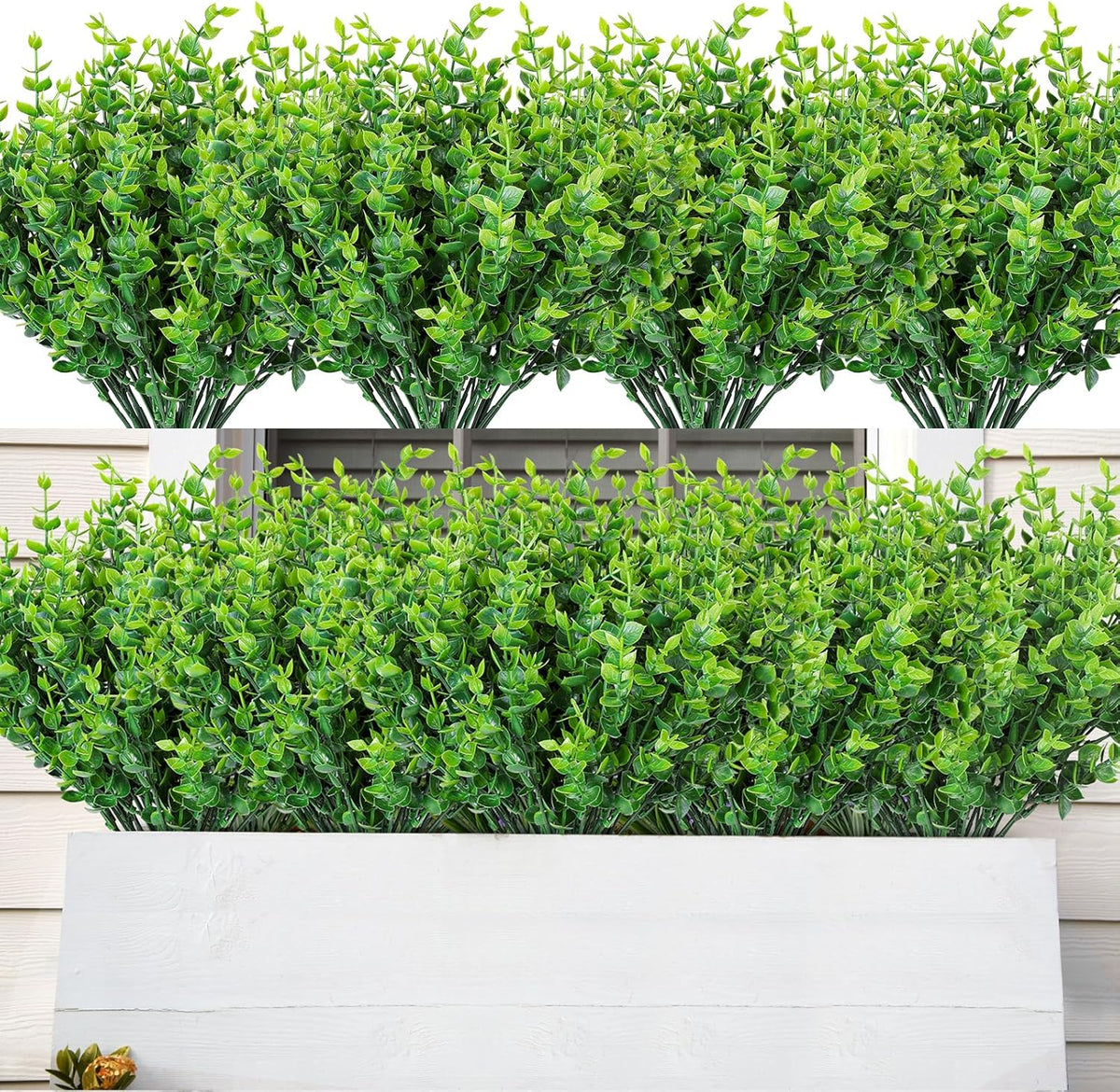 AmyHomie 20 Bundles Green Artificial Plants for Outdoor Spring Summer Decor UV Resistant Faux Wheat
