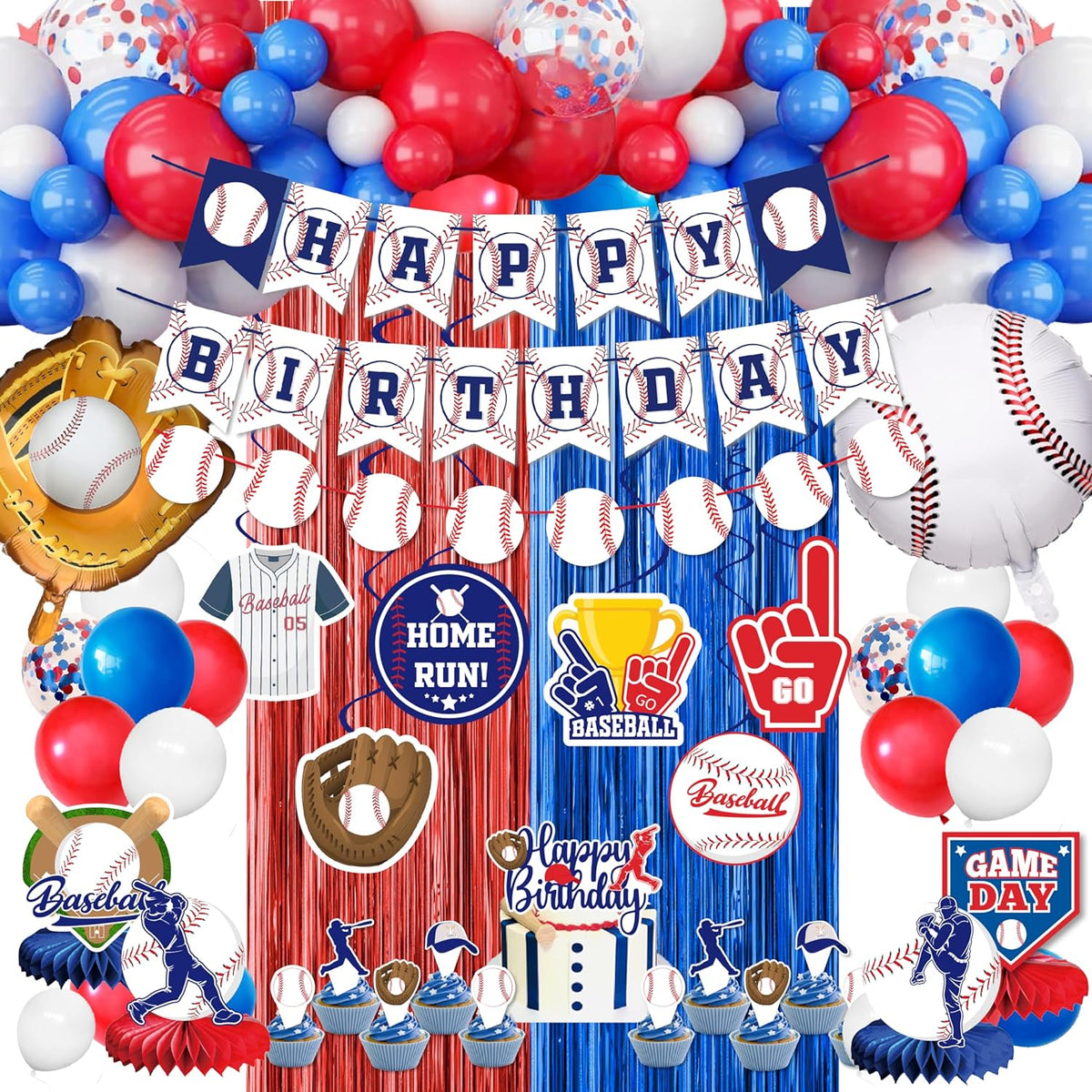 Baseball Party Decorations, Baseball Birthday Party Supplies Kit, Include Sport Themed Birthday