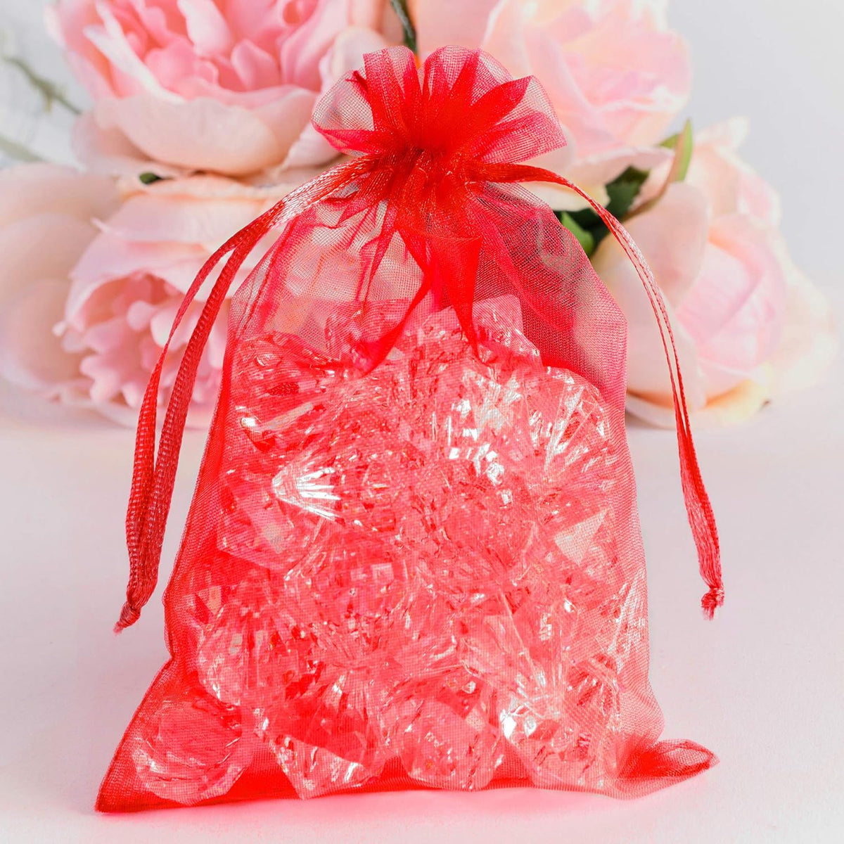 Super Z Outlet 100 Pack 5x7 Inch Mini Sheer Drawstring Organza Transparent Bags Jewelry Sack