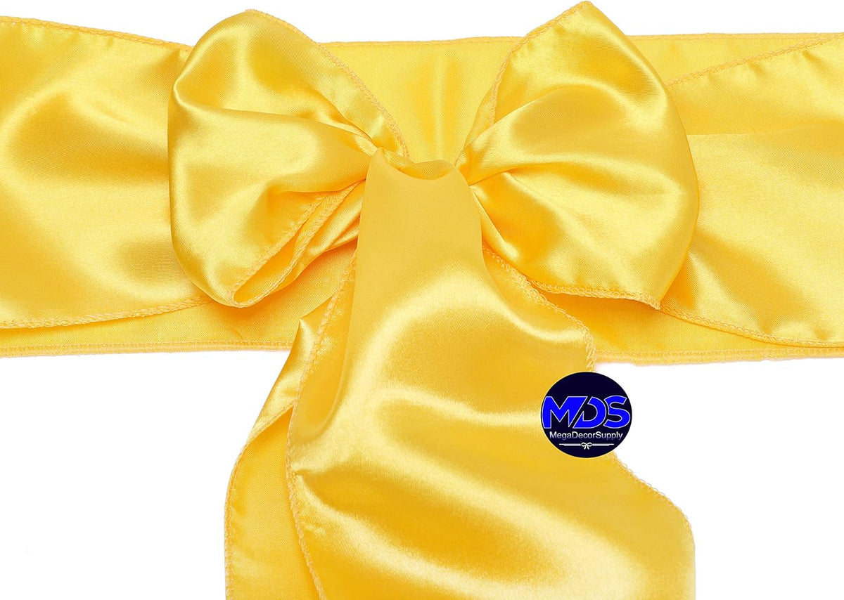 MDS Pack of 150 PCS Satin Chair Sashes Charmeuse Sateen Dining Chair Bows Ribbon Ties Back Sash for