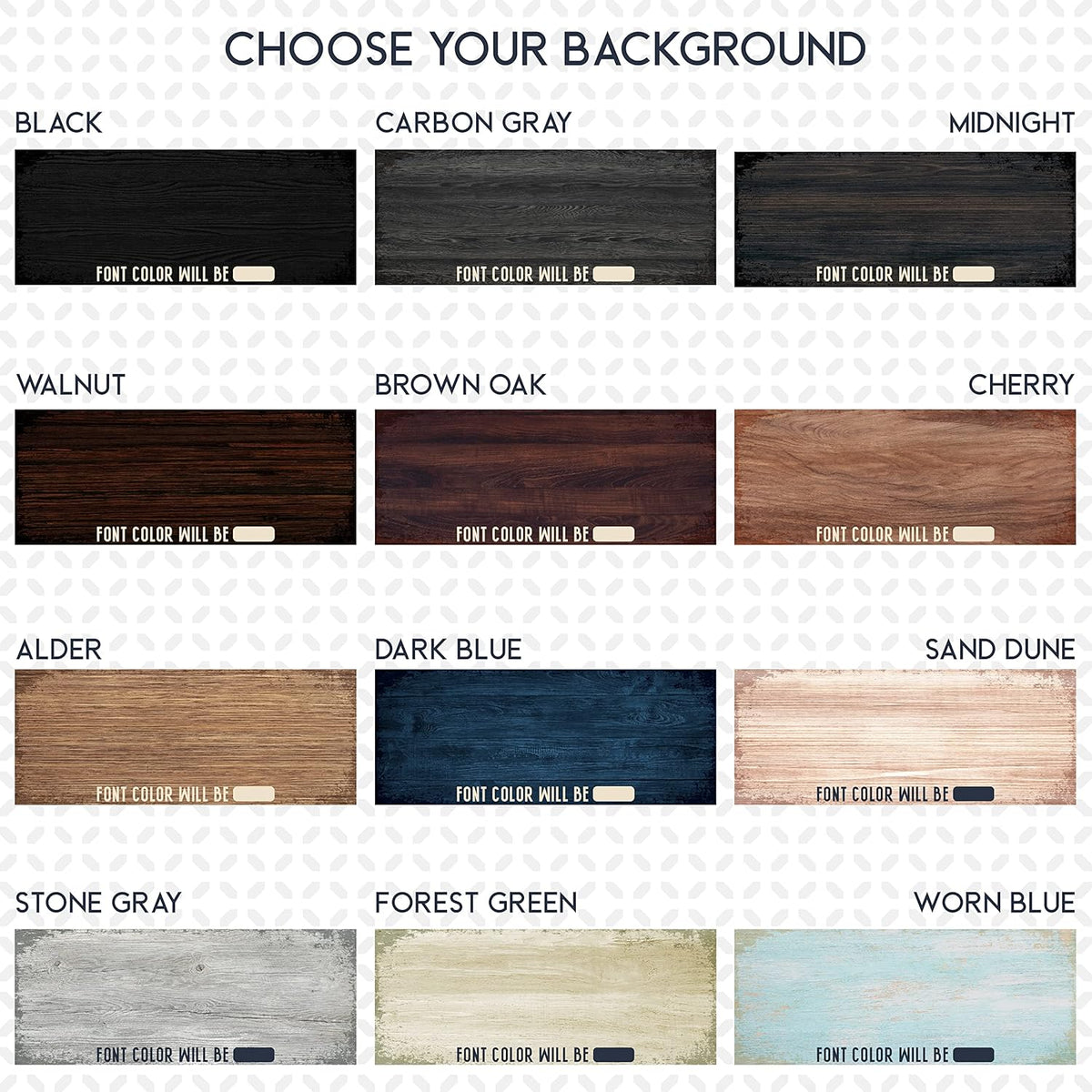 Personalized Signs for Home, Custom Sign with Any Text, 3 Sizes - 12 Background Options & 8 Fonts