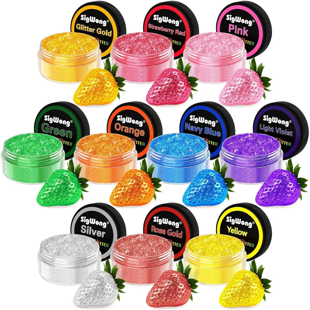 Edible Glitter - 10 Colors Luster Dust Edible Set for Drinks, Food Grade Edible Glitter Dust for