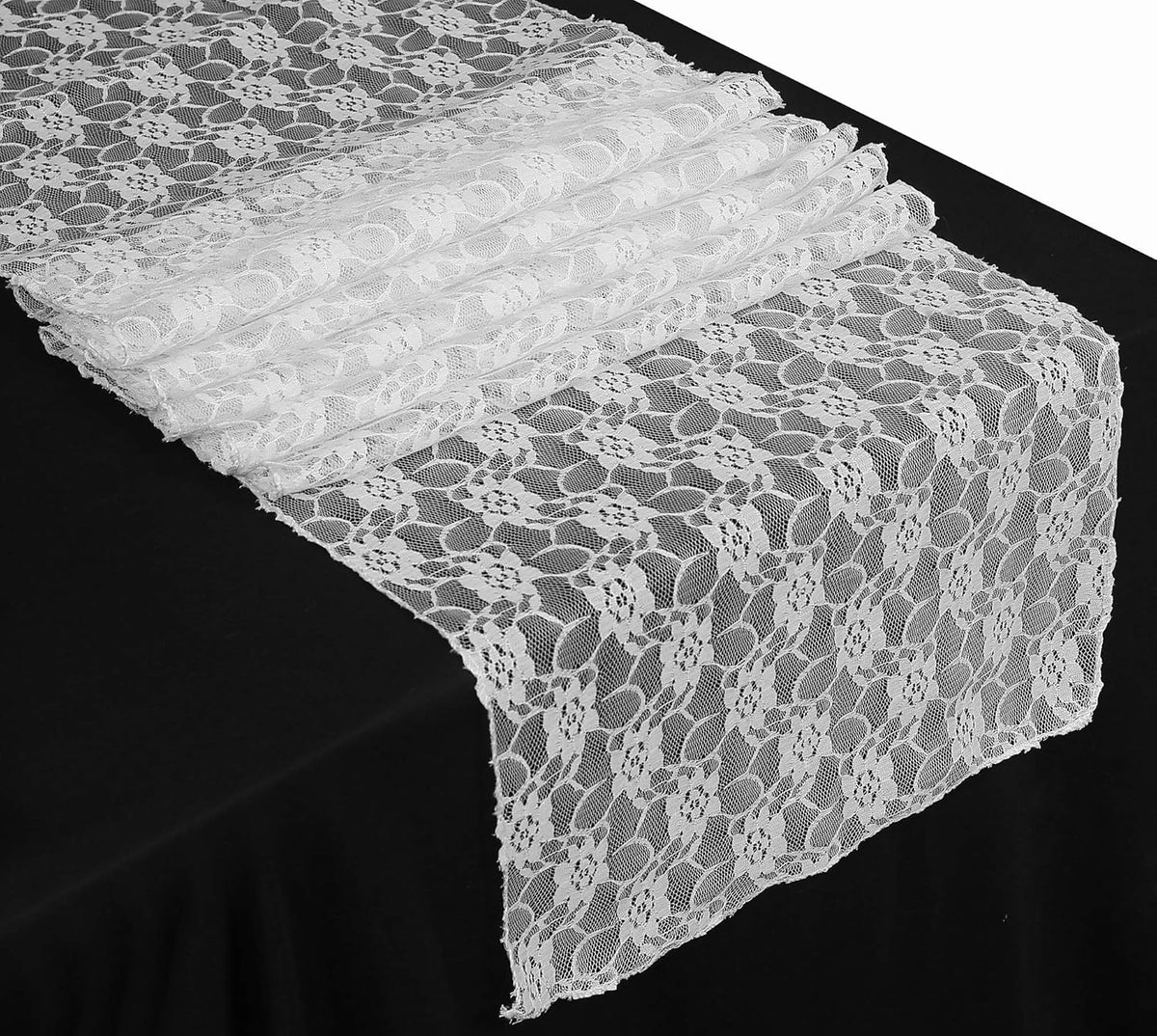 MDS Pack of 25 Wedding 12 x 108 inches Lace Table Runner for Wedding, Decorations for Birthday